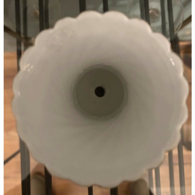 Lefton Lefton Vintage Bisque Floral Swirl Hand-Painted Pedestal Vase With Gold Trim For Sale - Image 4 of 5