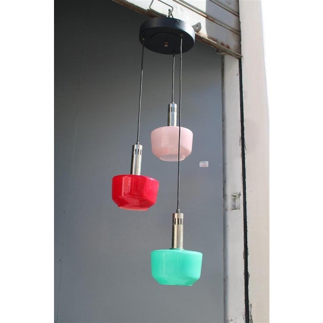 Italian Multicolor Suspension Light from Vistosi, 1950s For Sale - Image 17 of 17