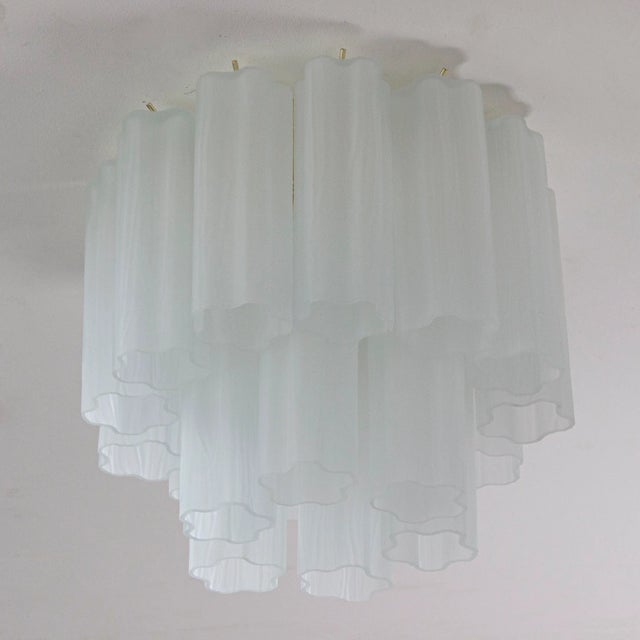 Gold Frosted Murano Glass Chandelier, Italy, 1990s For Sale - Image 8 of 11