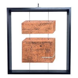 Framed Terracotta Wall Sculpture, 1980s For Sale