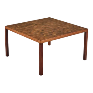 Gordon & Jane Martz Square Coffee Table With Walnut Mosaic Inlay