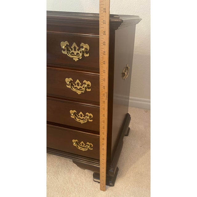Auburn Vintage Ethan Allen Georgian Court Cherry Wood Bedside Chest Excellent Condition For Sale - Image 8 of 12