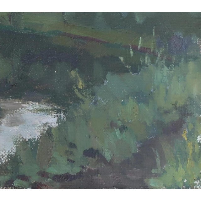Original Impressionism Oil Painting: Ukrainian River Landscape, 1970s For Sale - Image 6 of 6