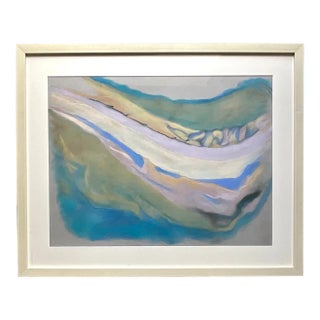 Vintage 1980s Signed Original Abstract Pastel on Paper Painting For Sale