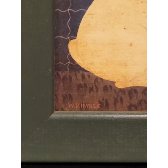 Abstract Early 20th Century Warren Kimble Rabbit Framed Folk Art Print For Sale - Image 3 of 9