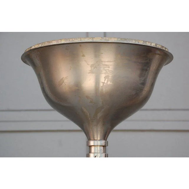 1930s Tall French Art Deco Chrome Floor Lamp For Sale - Image 4 of 6