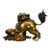 Gilt Bronze Guardian Lion Incense Burner – 9.5" Foo Dog Censer With Cub & Ball Motif For Sale