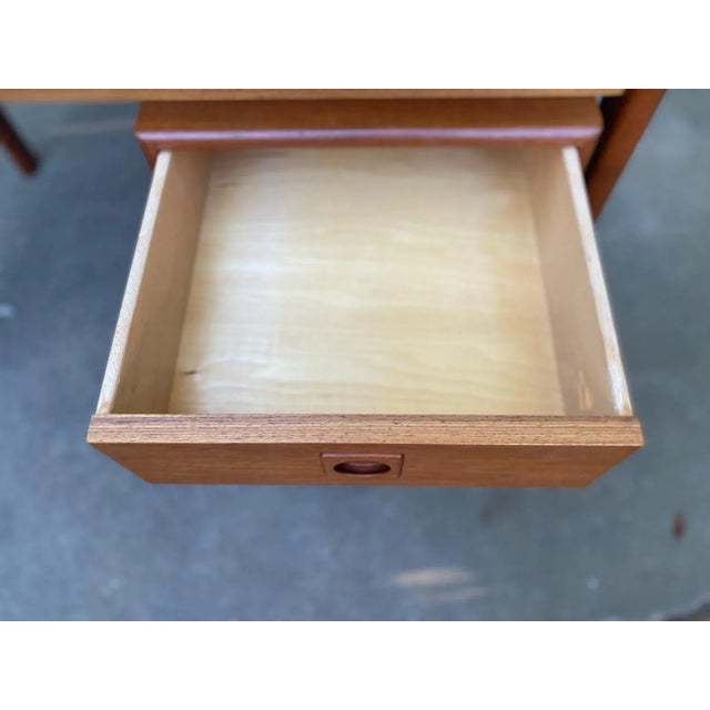 1960s 1960s Danish Mid Century Modern Teak Home Desk by h.p. Hansen For Sale - Image 5 of 12