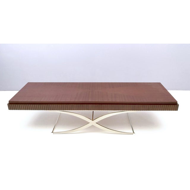 Modern Side Table with Wooden Top and Steel Frame by Italo900, Italy For Sale - Image 3 of 14