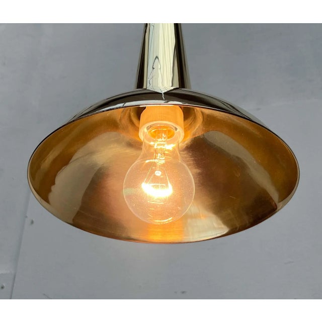 Mid-Century Modern Danish Brass Cone Pendant Lamps, 1950s, Set of 2 For Sale - Image 5 of 18