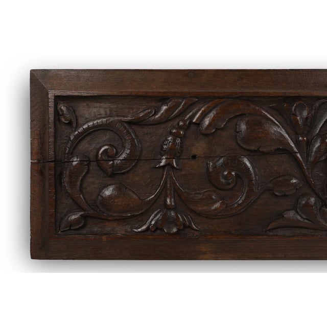 17th Century Gothic Sculpted Oak Panel, Belgium For Sale - Image 4 of 11