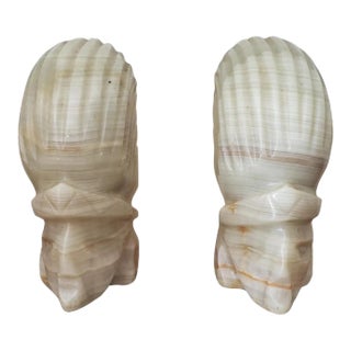 Onyx Figural Bookends, a Pair For Sale