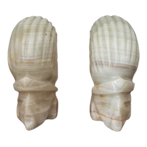 Onyx Figural Bookends, a Pair