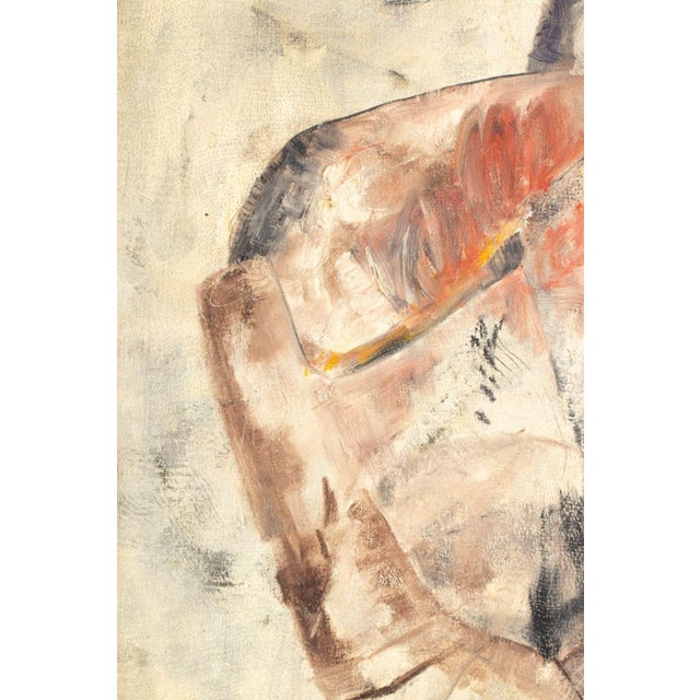 Abstract Jean Hebbeln Abstract Composition Oil on Canvas For Sale - Image 3 of 7