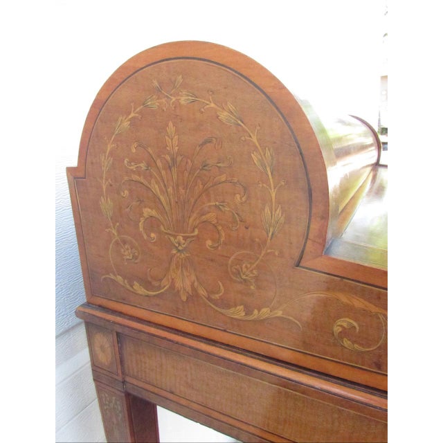 Antique English Cylinder Secretary Desk by Hobbs of London For Sale - Image 11 of 18