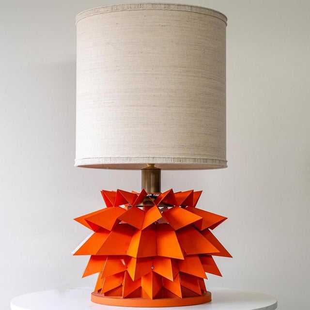 Orange Sculptural Orange Table Lamp by R. Houben, 1970 For Sale - Image 8 of 12
