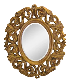 Carved Oval Gold Frame Mirror