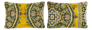 Eclectic Velvet Lumbar Pillow Cover 16'' X 24'' - Set of Two