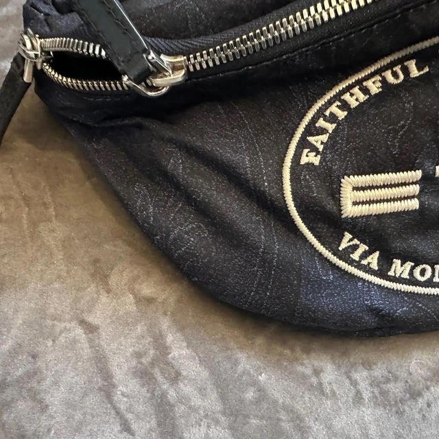 Blue 1990s Iconic Blue Paisley Fabric Belt Bag Pouch by Etro Milano For Sale - Image 8 of 14