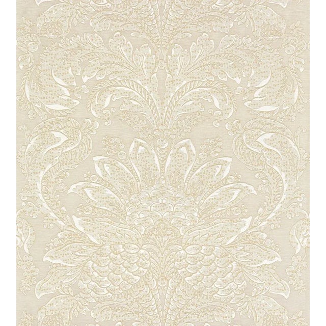 The House of Scalamandré Carlotta Damask Fabric, Fog For Sale