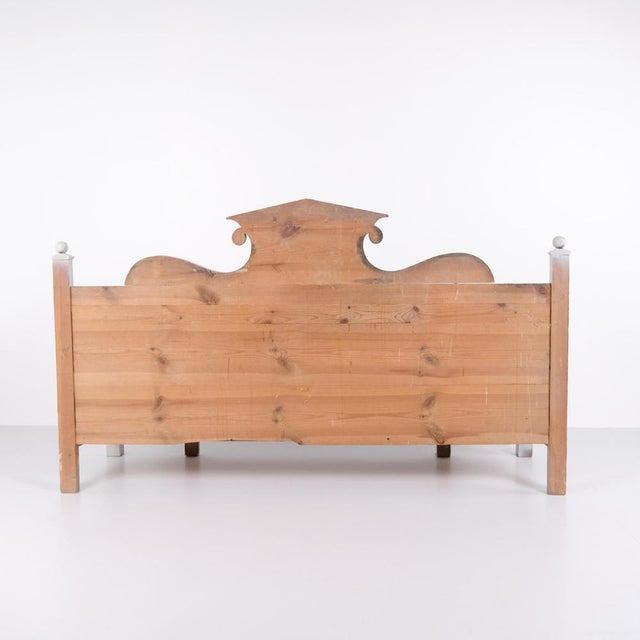 Antique Grey Storage Bench in Pine, 1860s For Sale - Image 10 of 11