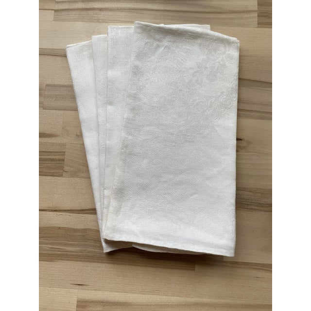 Mid 20th Century Set of 8 Vintage Cotton Damask Napkins, Large For Sale - Image 5 of 11