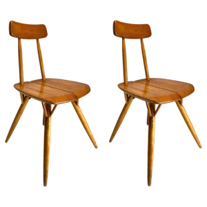 Set of Pirkka Dining Chairs attributed to Ilmari Tapiovaara for Laukaan Puu, Finland, 1950s