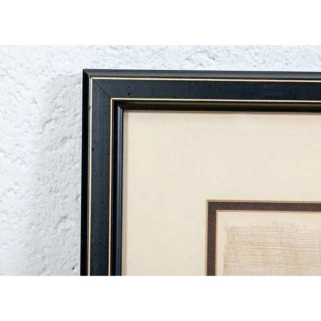 Mid 20th Century Vintage Egyptian Revival Gouache Painting on Papyrus, Signed For Sale - Image 5 of 8