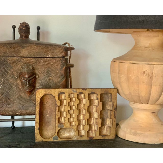 1891 Antique Brutalist, Industrial Lamson Metal with Brass Finish Coin Changer Tray, Vide Poche. The Lamson Coin Changer...