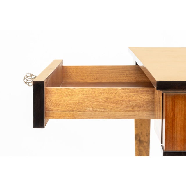 Wood Neoclassical Style Marquetry Console Table For Sale - Image 7 of 9