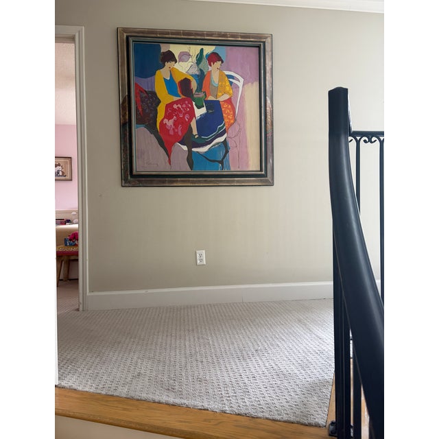 Pink Itzchak Tarkay 1980s Monumental 48" Signed Limited Edition Serigraph – Modern Figurative Composition – Custom Framed For Sale - Image 8 of 17