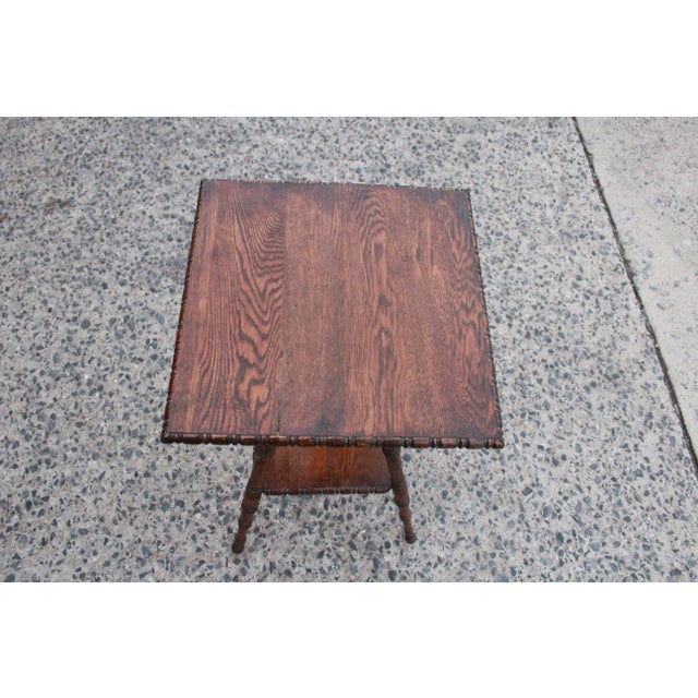 Wood Early 20th Century Vintage Oak Wood Side Table For Sale - Image 7 of 8