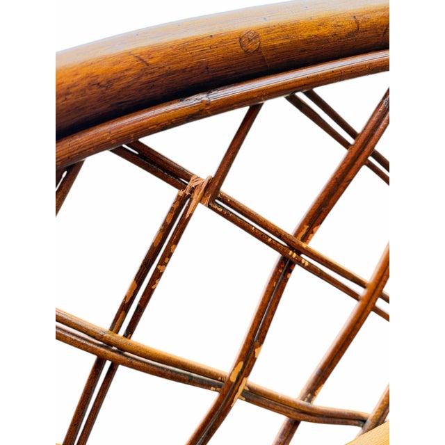Pair of Vintage Ficks Reed Rattan Lounge Chair Frames With Lattice Sides For Sale In Washington DC - Image 6 of 13