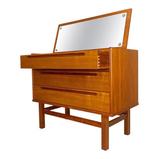 Danish Modern Teak Vanity Dressing Table by Nils Jonsson For Sale