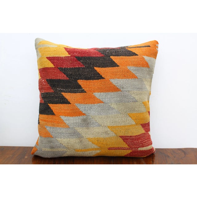 Beige Turkish Kilim Decorative Pillow Cover - 19.5"x20" For Sale - Image 8 of 8