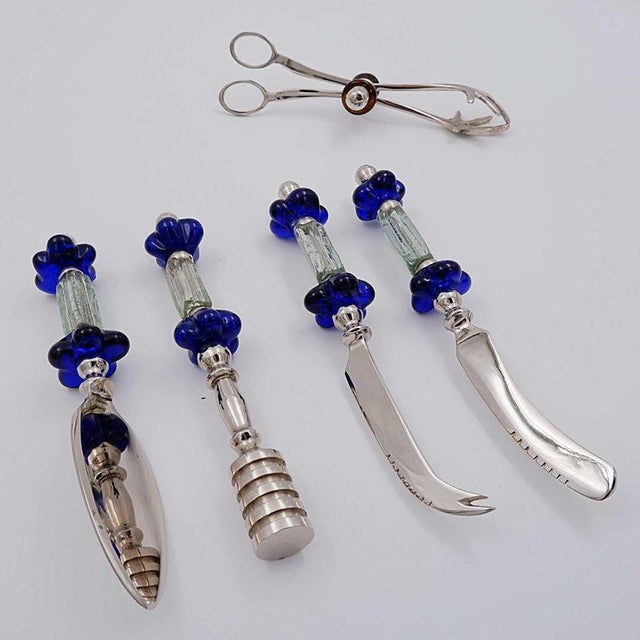 Glass Flowers Cutlery, Set of 9 For Sale - Image 4 of 12