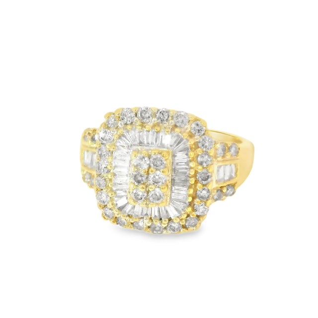 Gorgeous Estate 14K Yellow Gold Baguette Diamond Cocktail Band Ring. This stunning cocktail ring combines the beauty of...