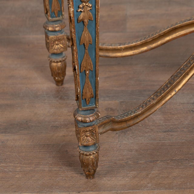 19th Century Swedish Giltwood & Blue Side Table With Hidden Storage For Sale - Image 11 of 18