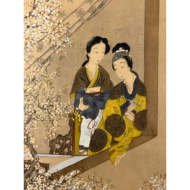 1920s Pair of Antique Chinese Export Paintings Qing Court Figures Custom Framed For Sale - Image 5 of 13