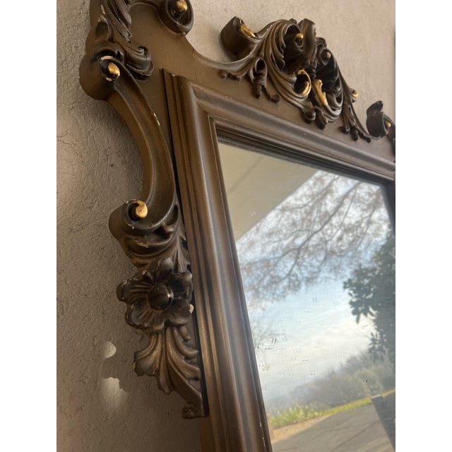 1940s Large Wall Giltwood Piemontese Mirror, 1940s For Sale - Image 5 of 8