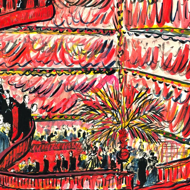 2020s Red Stairs at the Opera Original Contemporary Figurative Reproductive Print by Pauline De Roussy De Sales For Sale - Image 5 of 7