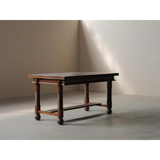 Vintage Extendable Oak Dining Table, France, 1940 For Sale - Image 14 of 18