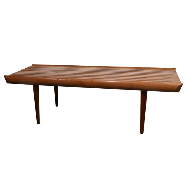 Mid Century Slat Bench Coffee Table Made in Yugoslavia C 1950/1960's For Sale - Image 10 of 13