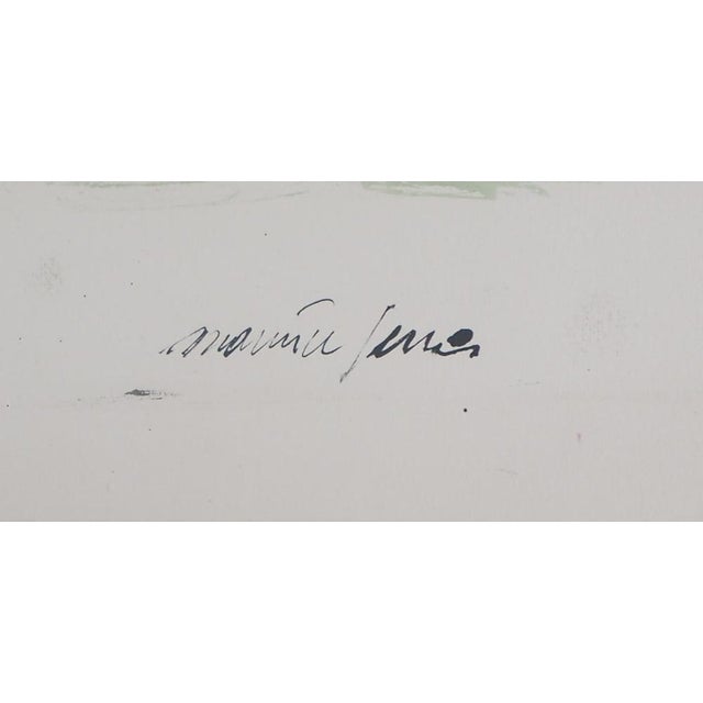 Modern Maurice Genis, Fauve Landscape: Birches, Original Watercolor For Sale - Image 3 of 4