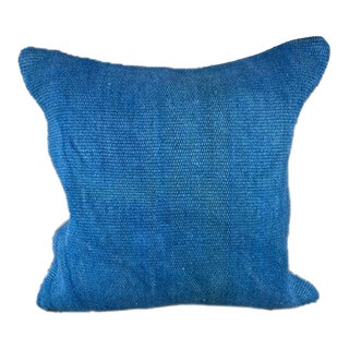 20 x 20 Hemp Pillow Turkish Cushion Natural Blue Pillow Cushion Cover For Sale