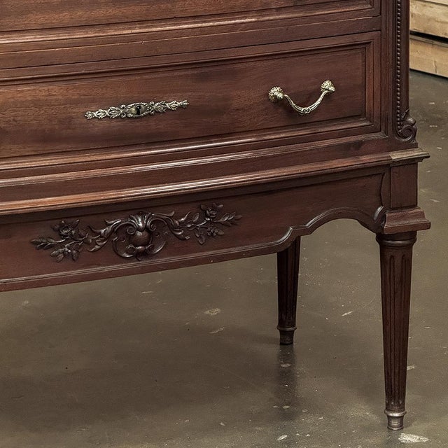 19th Century French Louis XVI Mahogany Onyx Top Commode For Sale - Image 15 of 18