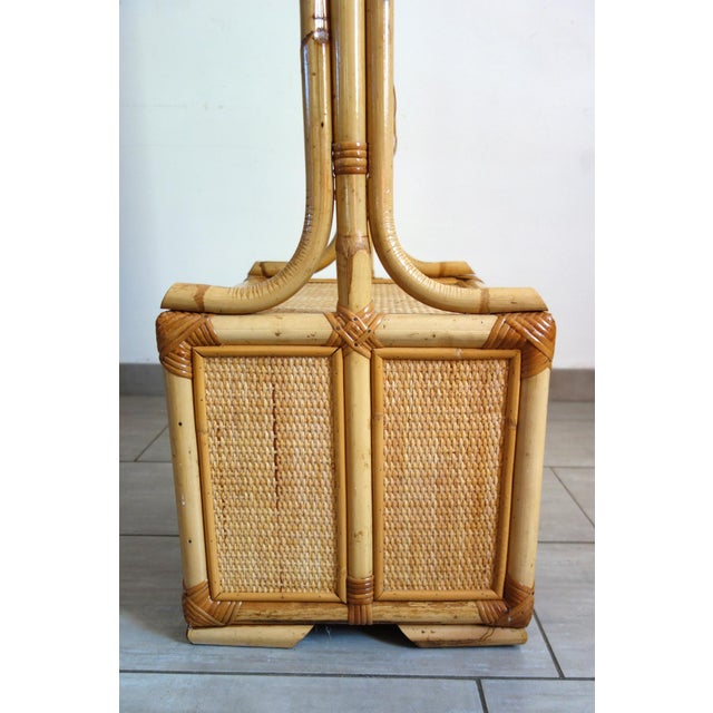 Wicker and Bamboo Cheval Mirror, 1970s For Sale - Image 10 of 18