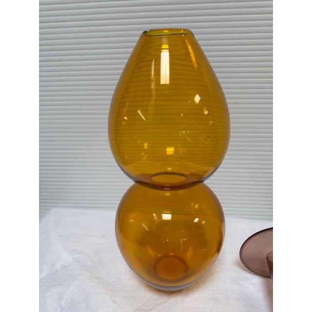 Glass Kare Amore Orange Vase, Three Piece For Sale - Image 7 of 12
