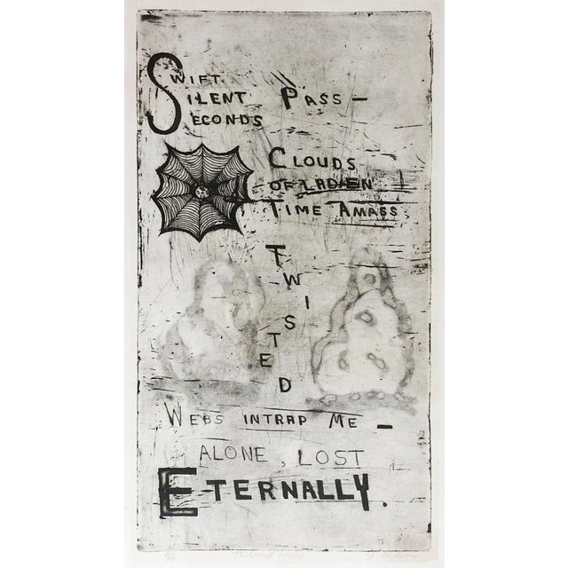 Late 20th Century Poetry & Spider Web Etching For Sale - Image 4 of 4