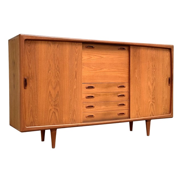 Danish Highboard in Teak by H. P. Hansen, 1960s For Sale